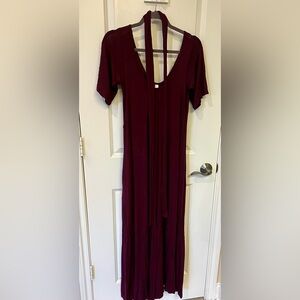 Latched Mama Deep Burgundy Maxi Dress